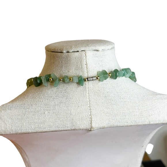 Vintage Genuine Aventurine Green Stone Beaded Necklace - Picture 3 of 5